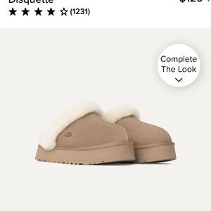 UGG Disquette Plush-Lined Slip-On Slippers in Sand